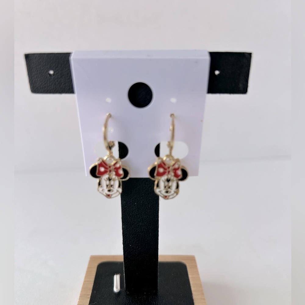 Minnie Mouse Gold Plated Huggie Earrings